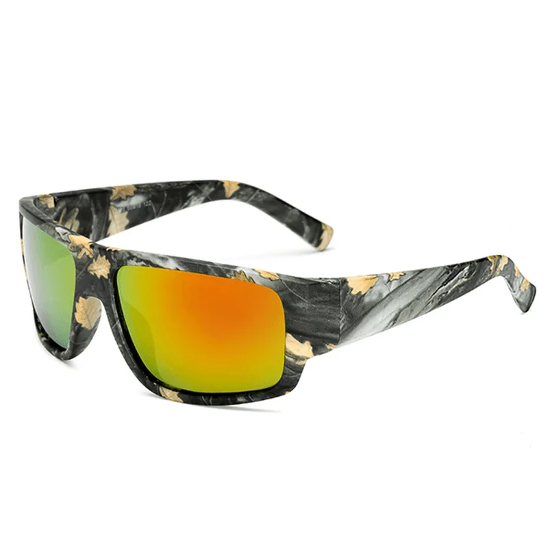 Round Glasses for Vintage Appeal -Men Outdooors Sport UV400 Camouflage Polarized Sunglasses