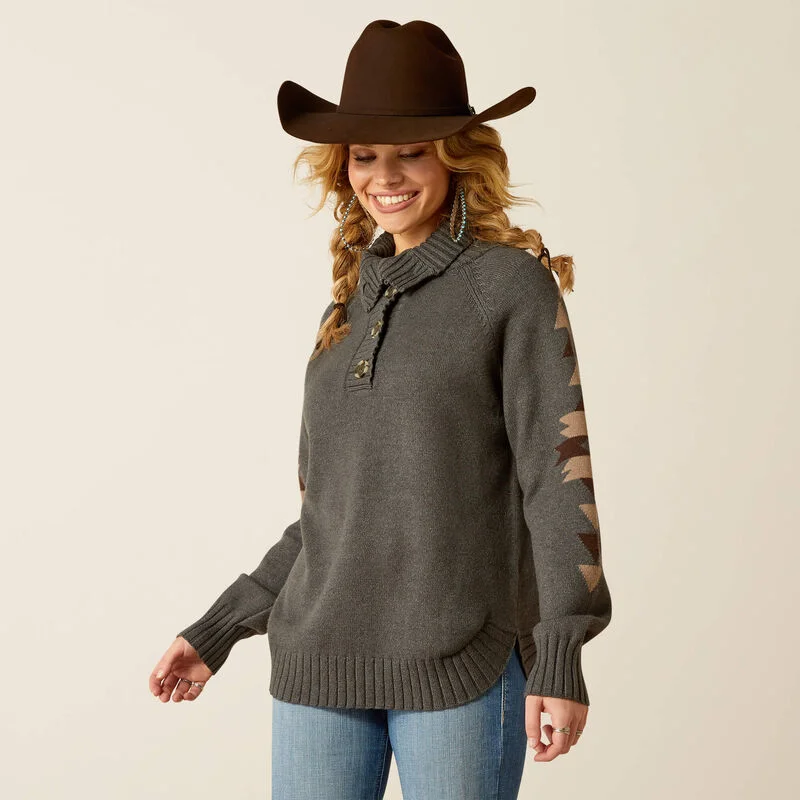 Animal Print Sweaters for Fun Look -Ariat Women's Madison Sweater in Heather Grey