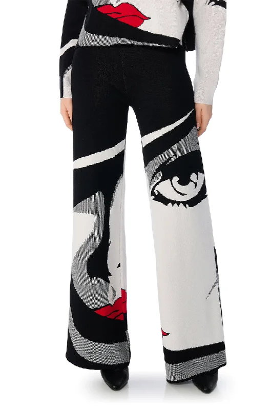 Abstract Wide Leg Pants for Creative -A WOMAN LIKE ME WIDE LEG KNIT PANT