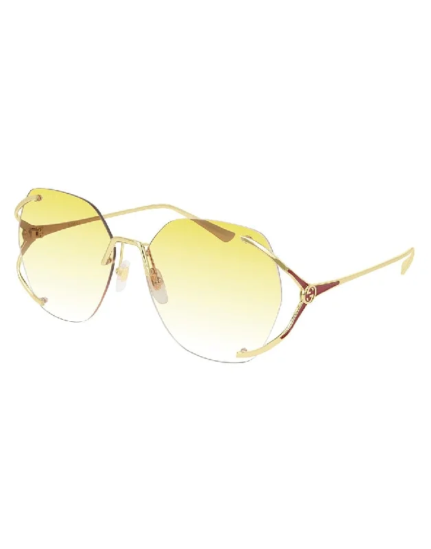 Travel Sunglasses for On-the-go -Rimless Sunglasses - Gold Yellow