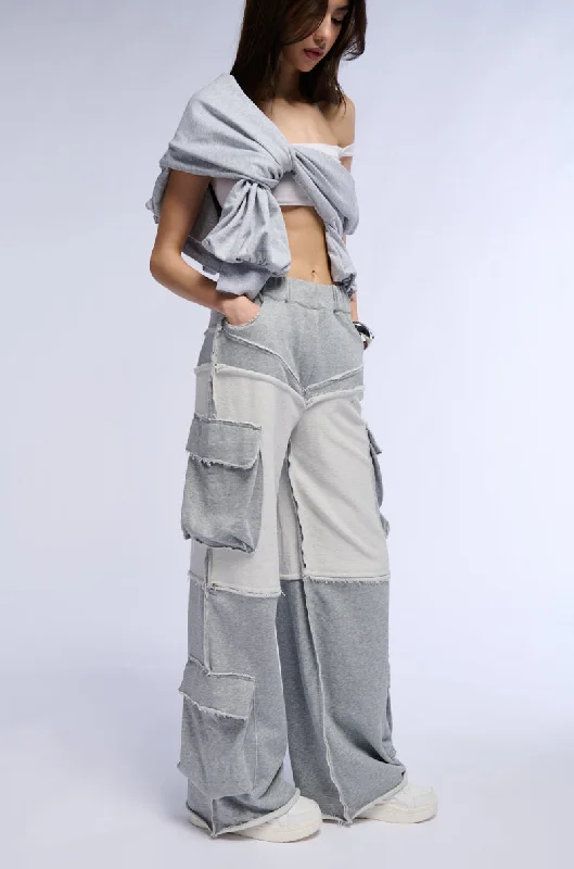 Brown Wide Leg Pants for Earthy -FASHION FORWARD WIDE LEG SWEATPANT