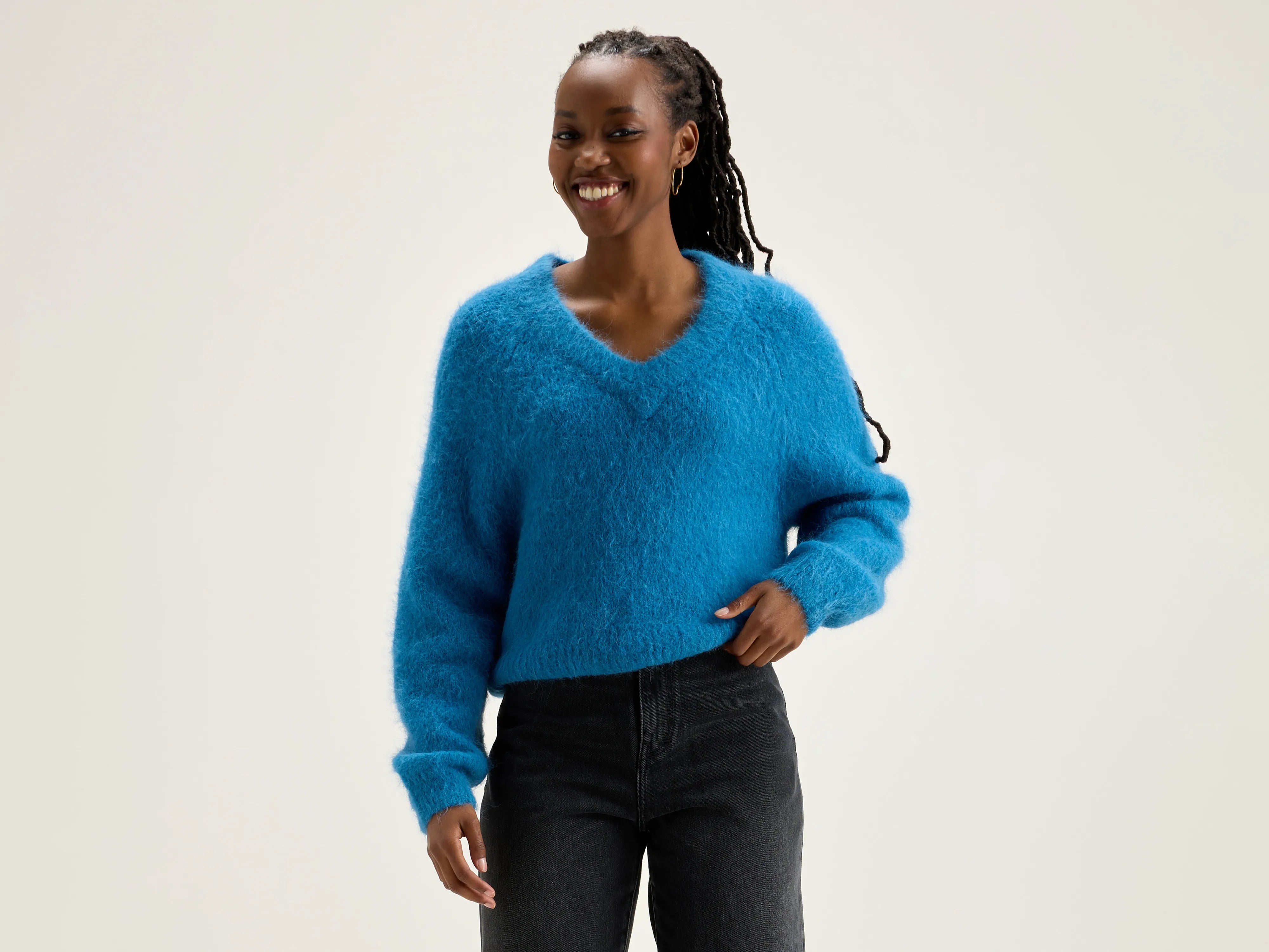 Oversized Cardigan Sweaters for Cozy Look -Daruz cropped sweater (242 / W / OCEAN)