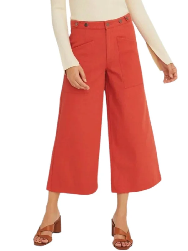 Wide Leg Pants for Winter Layers -Wide Leg Pants In Brick