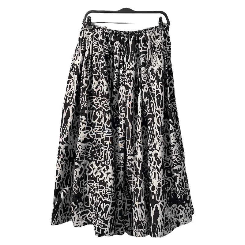 Soft skirts with plush cotton lining -BLACK COMME des GARCONS/Long Skirt/M/Black/Polyester/All Over Print/1D-ZS002