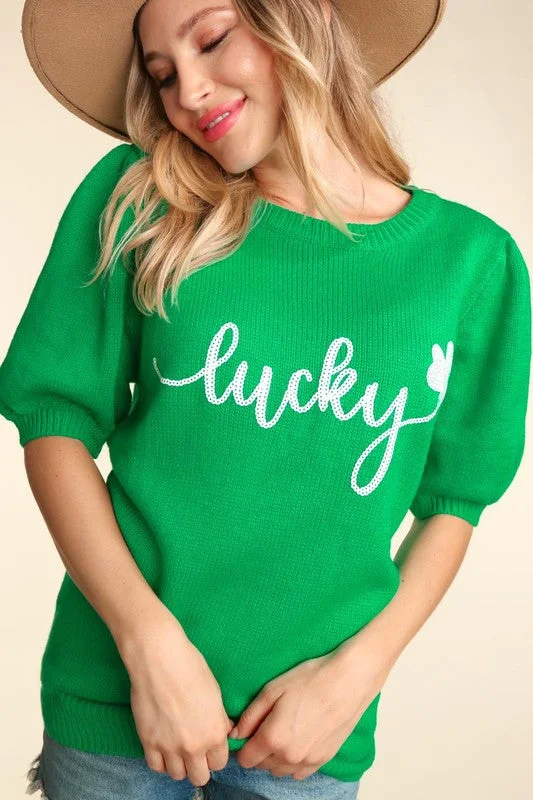 Beaded Sweaters for Sparkling Effect -Sequined Lucky Sweater