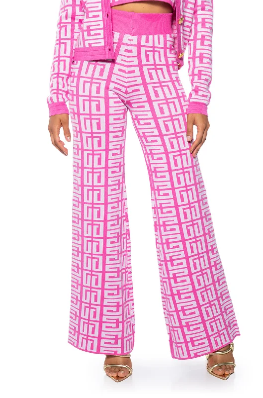 Wide Leg Pants for Birthday Parties -THERE SHE IS KNIT WIDE LEG HIGH WAIST PANT