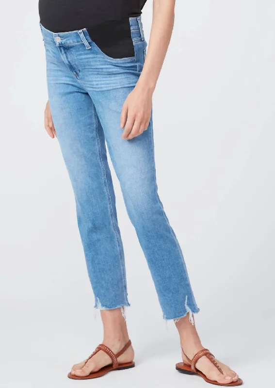 Cindy-Mel Maternity Destroyed Hem Jean In Medium Wash