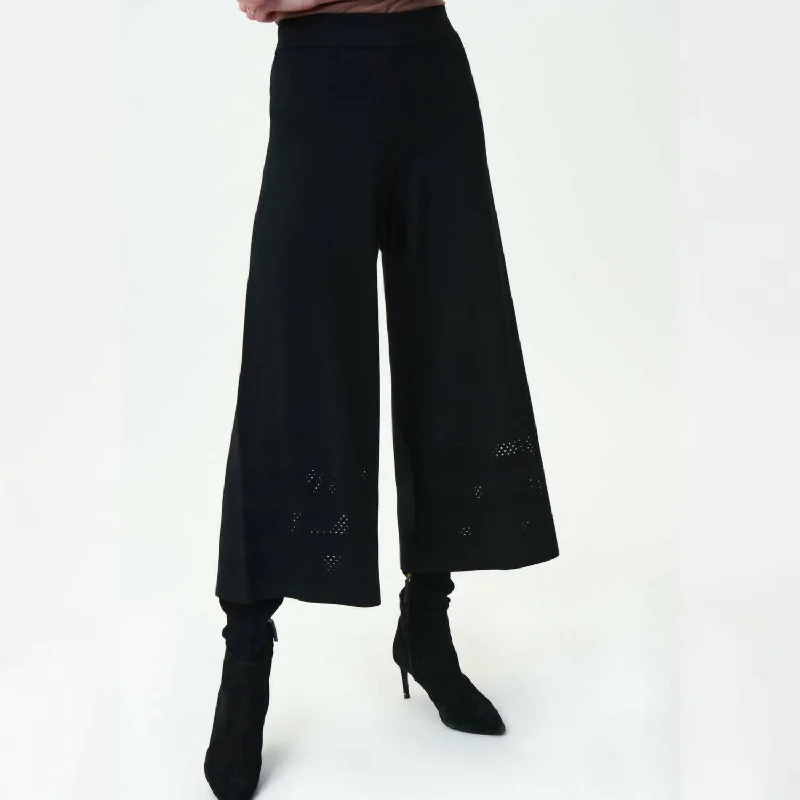 Polyester Wide Leg Pants for Durable -Wide Leg Pants In Black