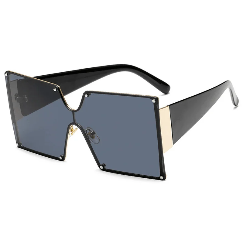 Party Sunglasses for Night Out -Fashion Metal Ladies Big Frame Rimless Sunglasses Sunglasses