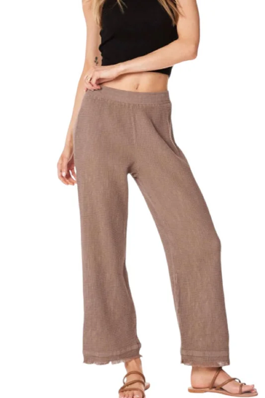 Wide Leg Pants for Party Nights -Cropped Wide Leg Pants In Hazelnut