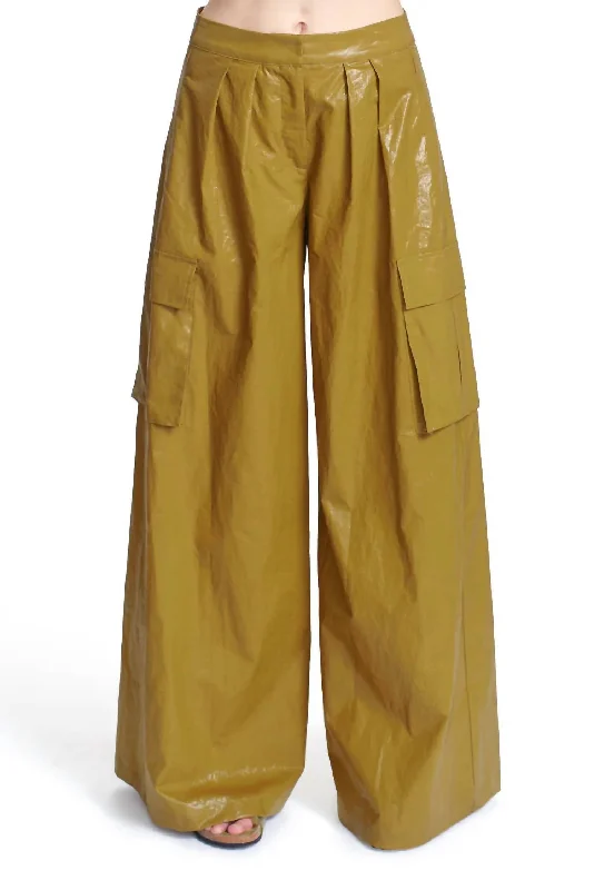 Wide Leg Pants for Outdoor Activities -Nubia Wide Leg Pants In Olive