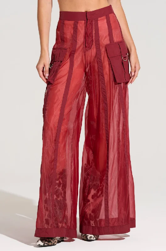 Wide Leg Pants with Side Slits -CELINE WIDE LEG TROUSER