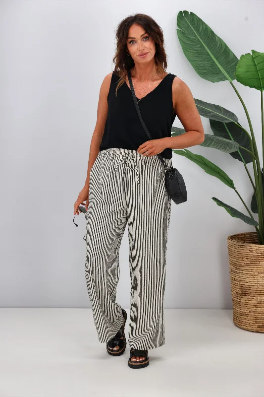 Cropped Wide Leg Pants for Trendy -Shine On Label Ravi Wide Leg Pants Stripe