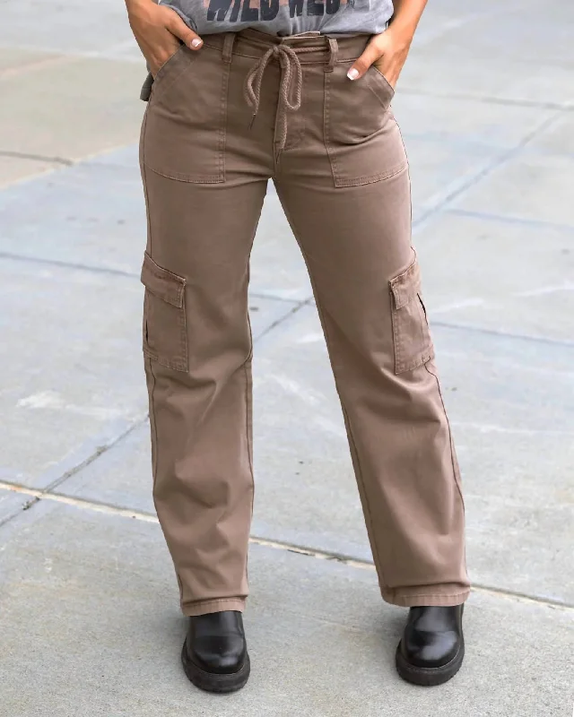 Sueded Twill Cargo Pant In Caribou