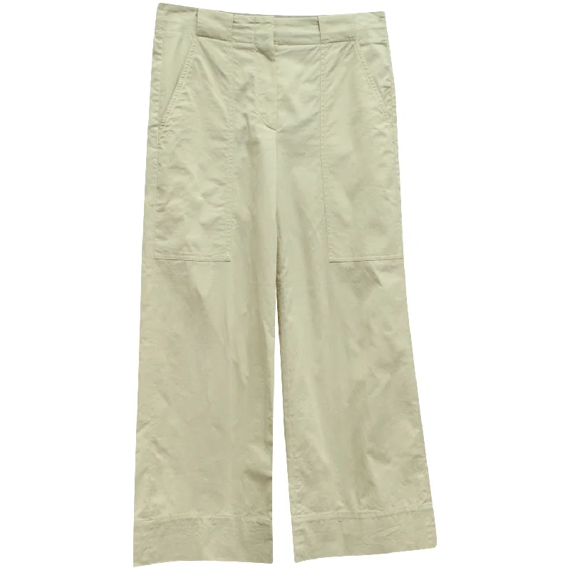 Wide Leg Pants for Business Meetings -Brunello Cucinelli Wide Leg Pants in Beige Cotton