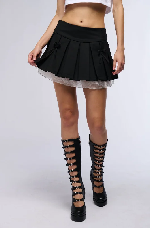 Designer skirts for luxury fashion flair -CUTIE PIE MINI SKIRT WITH BOWS