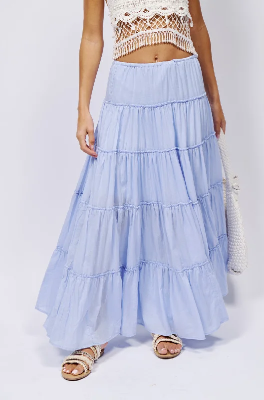 High-waisted skirts with button front detail -EASY BREEZY LIGHTWEIGHT MAXI SKIRT