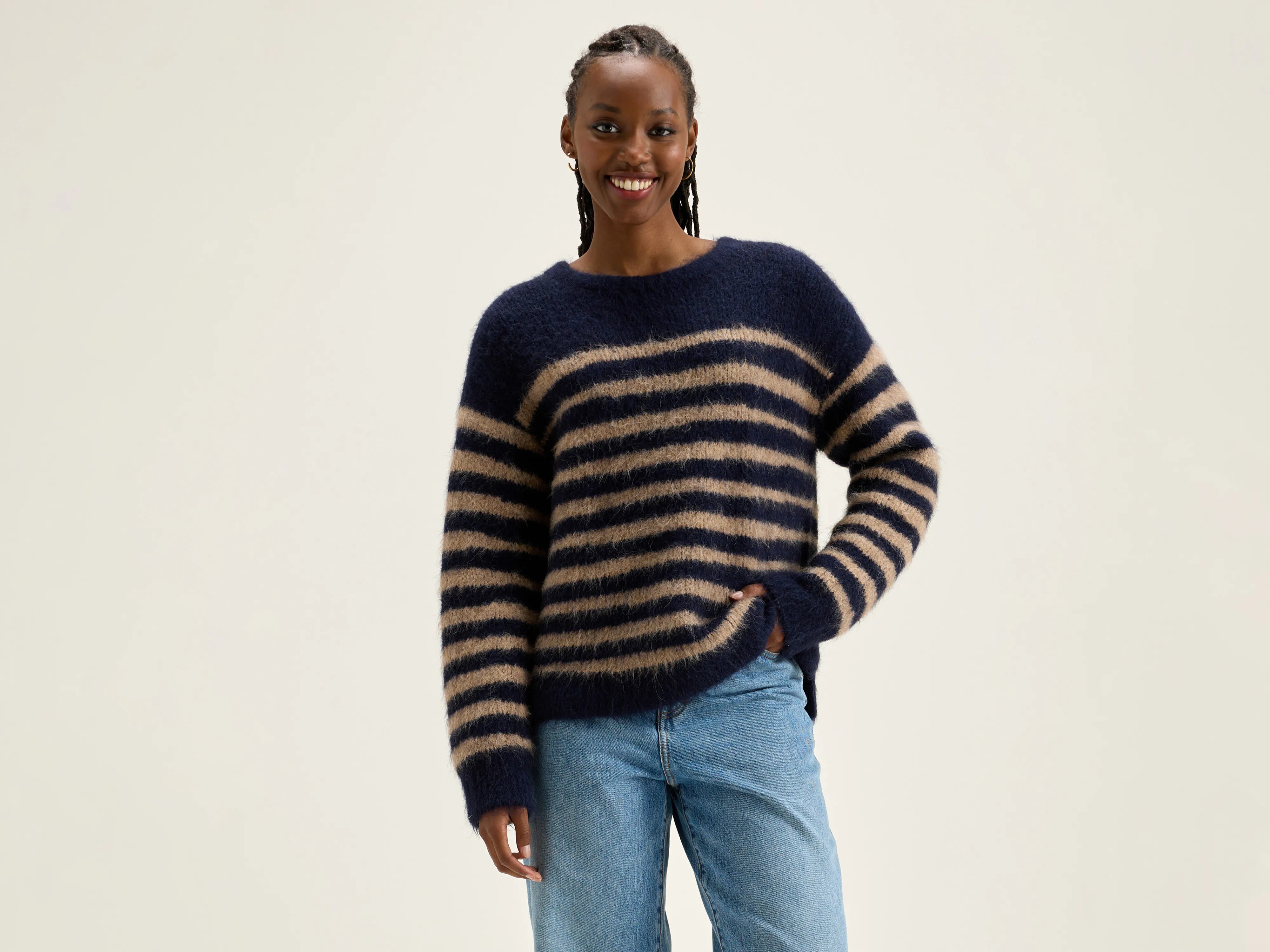 Breathable Sweaters for Comfort -Decat crew-neck sweater (242 / W / STRIPE C)