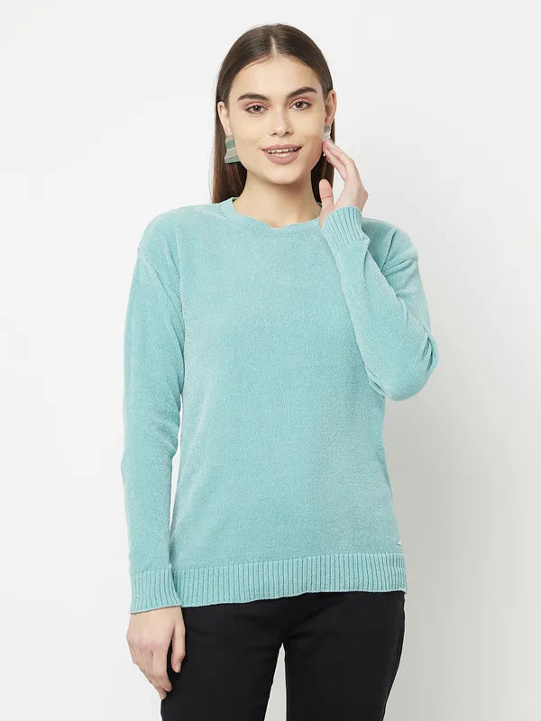 Slim - Fit Sweaters for Tight Look -Women Light Mint Sweaters