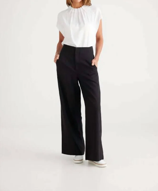 Wide Leg Pants for Maternity Wear -Dana Wide Leg Pants In Black