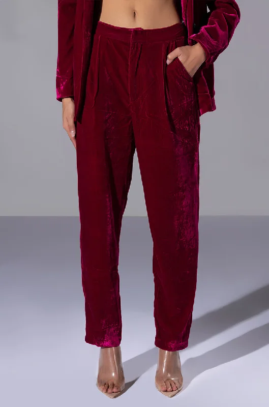 Wide Leg Pants for Petite Women -PRETTY IN VELVET WIDE LEG TROUSER