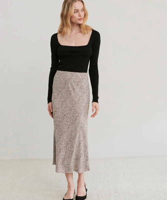 Stretchy skirts for all-day wear comfort -Leopard Slip Skirt