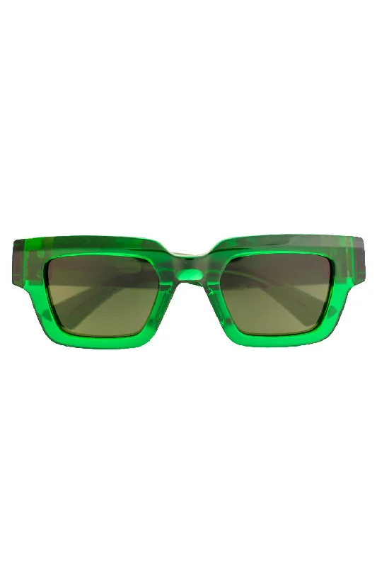 Rhinestone Glasses for Bling Look -Unapologetic Sunglasses - Green