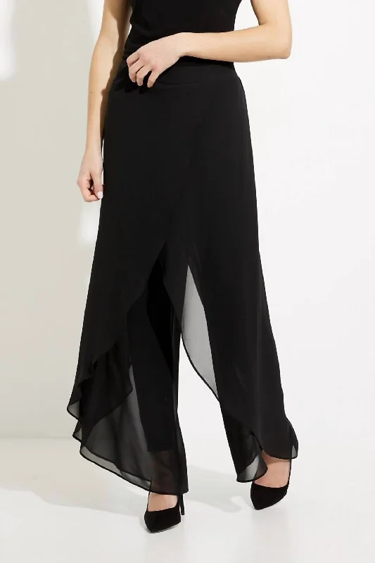 Printed Wide Leg Pants with Patterns -Wide Leg Pants In Black