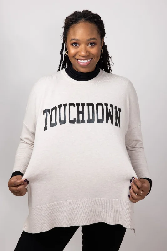 Bell - Sleeve Sweaters for Fashionable Look -Touchdown Sweater for Women in Warm Grey | GW36TD-GRY