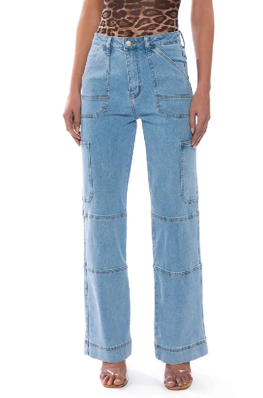 Wide Leg Pants for Cultural Events -KENDALL WIDE LEG UTILITY JEANS