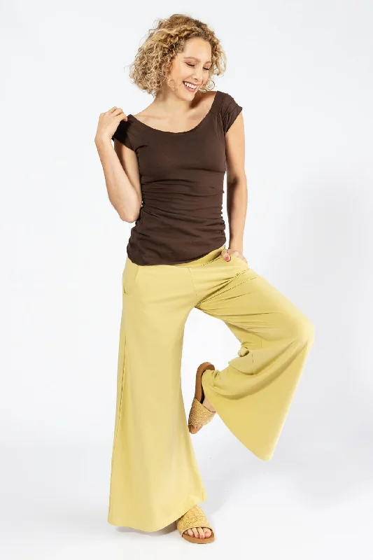 Green Wide Leg Pants for Nature -Freedom Pants - Lemon