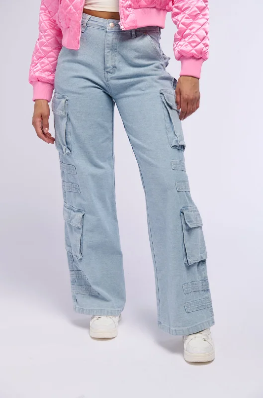 Cotton Wide Leg Pants for Comfort -ELEVATION WIDE LEG CARGO JEANS