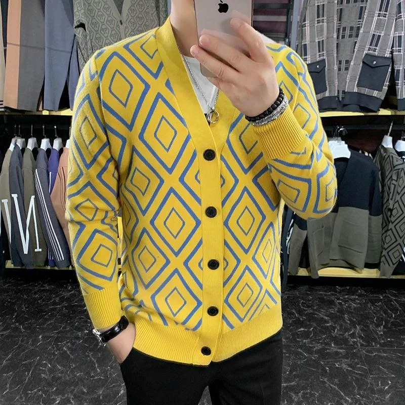 Ribbed Sweaters for Textured Look -Korean Fashion Men's Plus Size Knitted Button-up Striped Cardigan Sweater