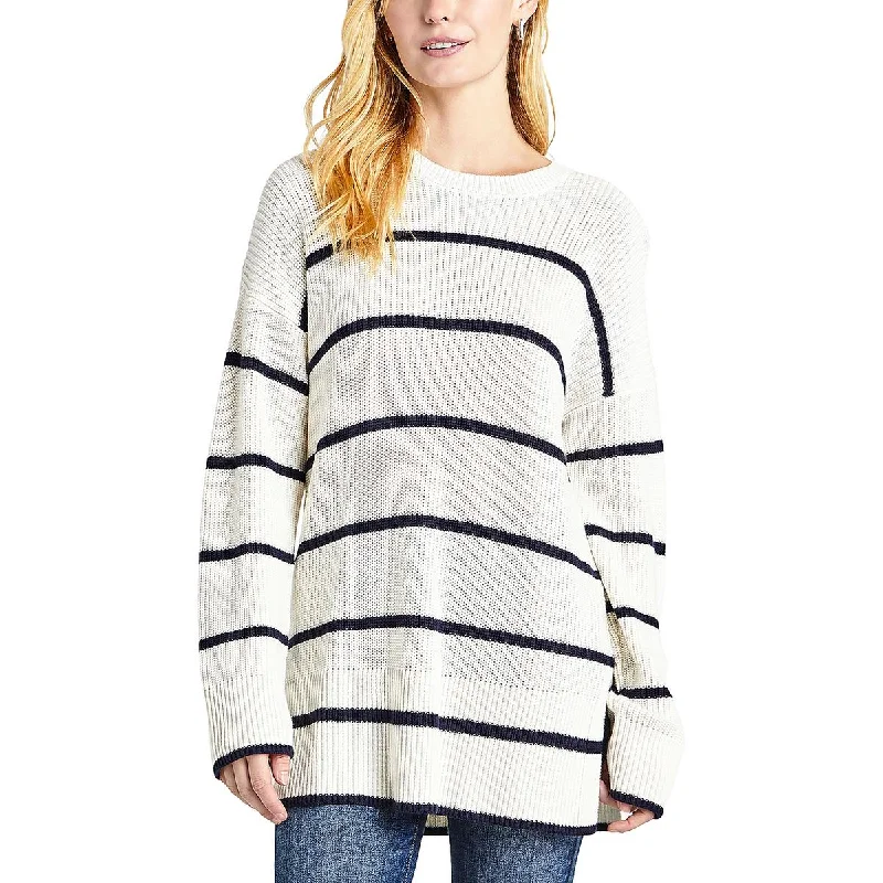 Split - Neck Sweaters for Unique Neckline -Splendid Womens Silk Blend Split Hem Pullover Sweater