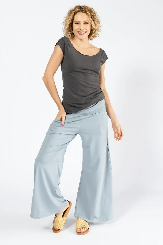 Purple Wide Leg Pants for Elegant -Freedom Pants - Sky Blue