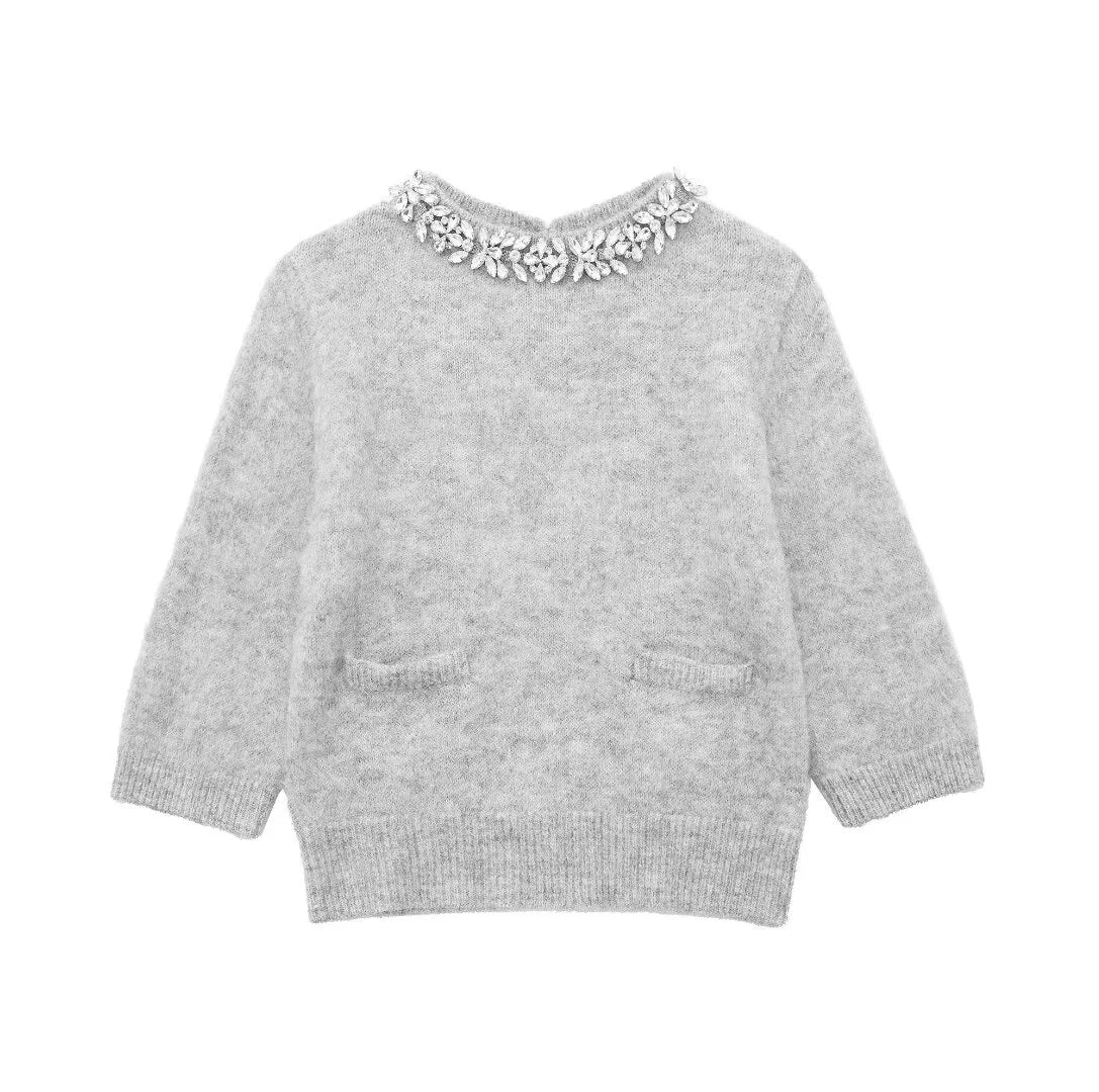 Modern - Design Sweaters for Trendy Fashion -Embellished Knit Sweater