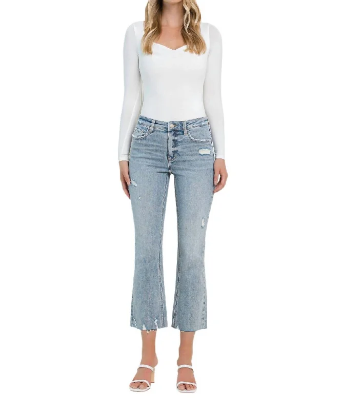 Cali Kiss Kick Flare Jeans - Plus In Washed Blue