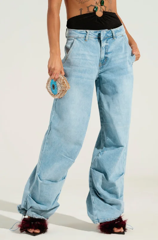 Wide Leg Pants for Plus Size Women -LUCKY LUCKY WIDE LEG DENIM PANT