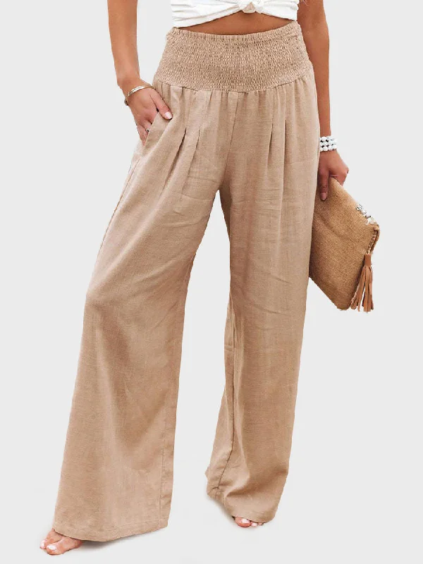 Abstract Wide Leg Pants for Creative -Linen Ease Wide-Leg Pants