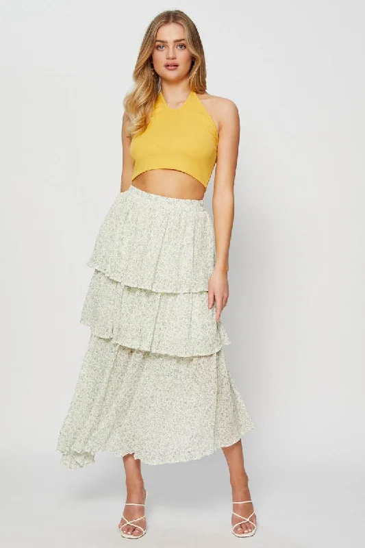 Casual skirts for effortless everyday wear -Print Cancan Layered Skirt