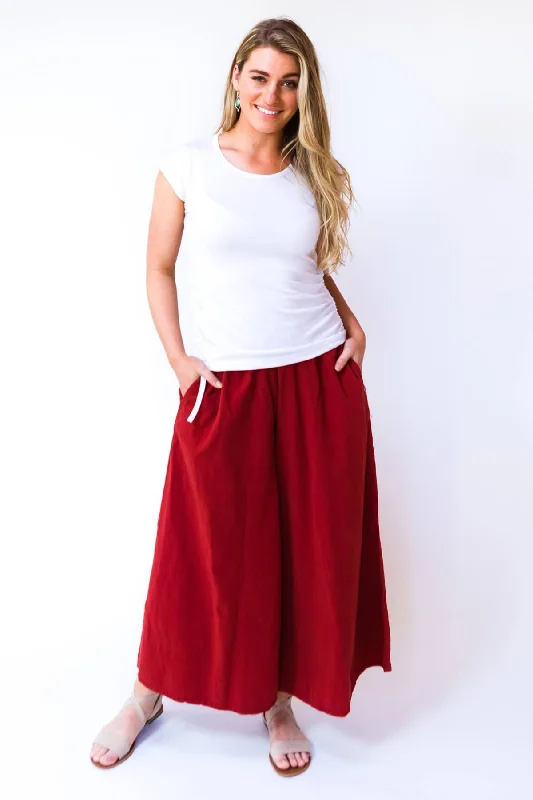 Abstract Wide Leg Pants for Creative -Palazzo Pants - Rust