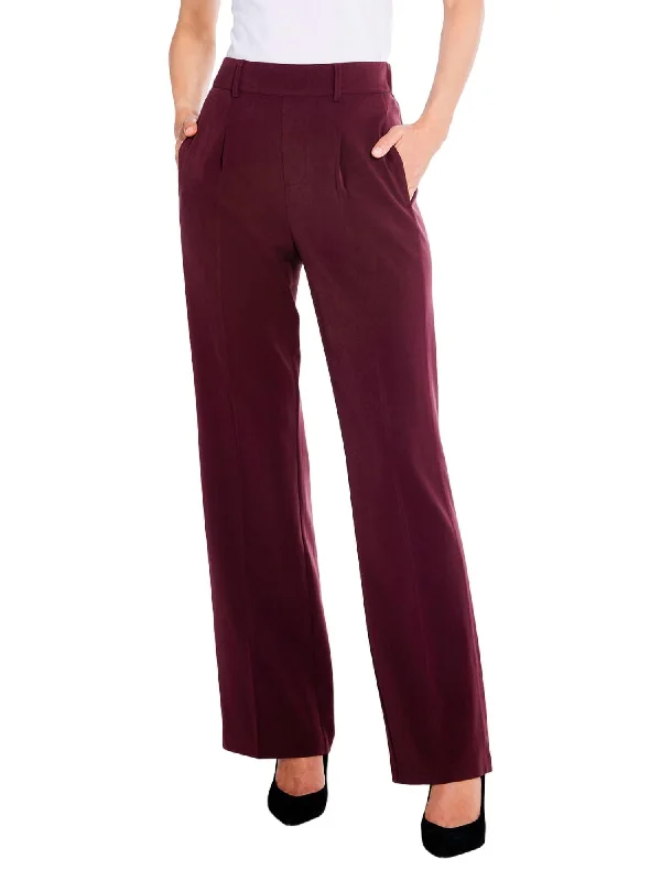 Wide Leg Pants with Front Slits -Avenue Wide Leg Pants In Redwood