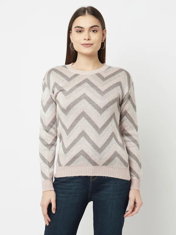 Plus - Size Sweaters for Curvy Women -Women Dusty Pink Sweaters