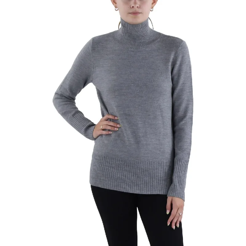 Hand - Knitted Sweaters for Personal Touch -French Connection Womens Heathered Long Sleeve Turtleneck Sweater