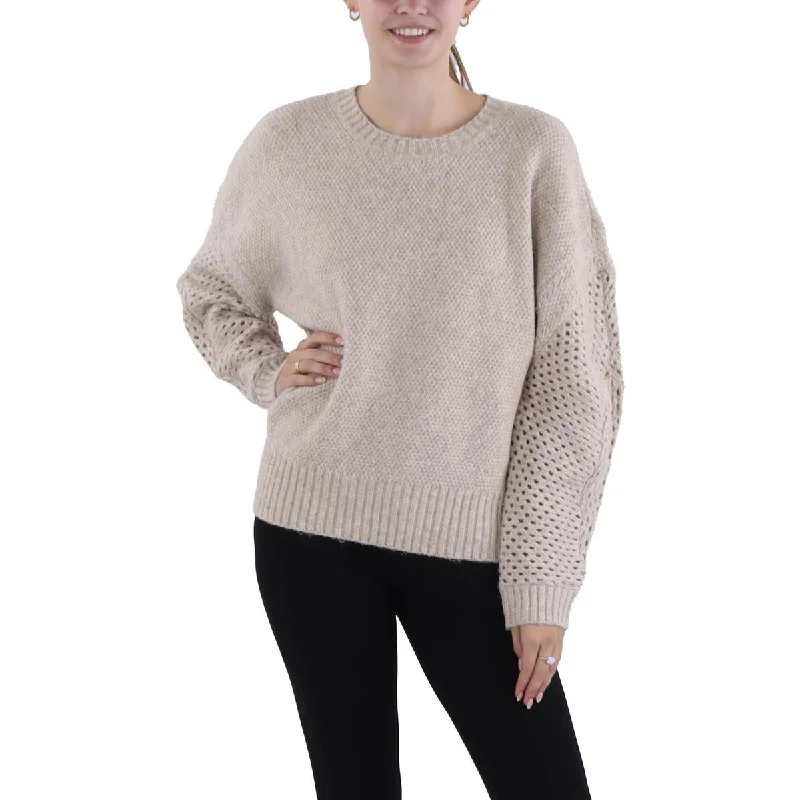 Modern - Design Sweaters for Trendy Fashion -DKNY Womens Wool Blend Mix Stitch Pullover Sweater