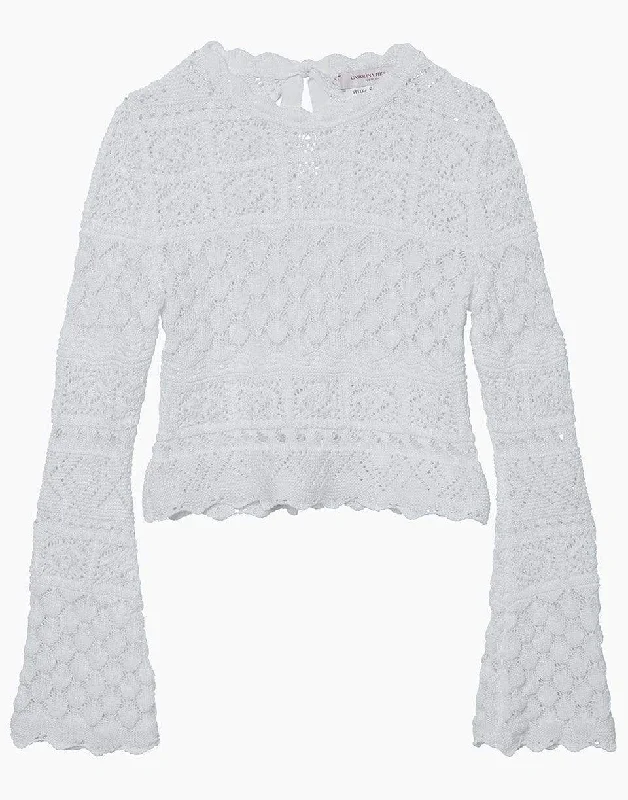 Sustainable Sweaters for Ethical Fashion -Long Sleeve Cotton Macramé Sweater