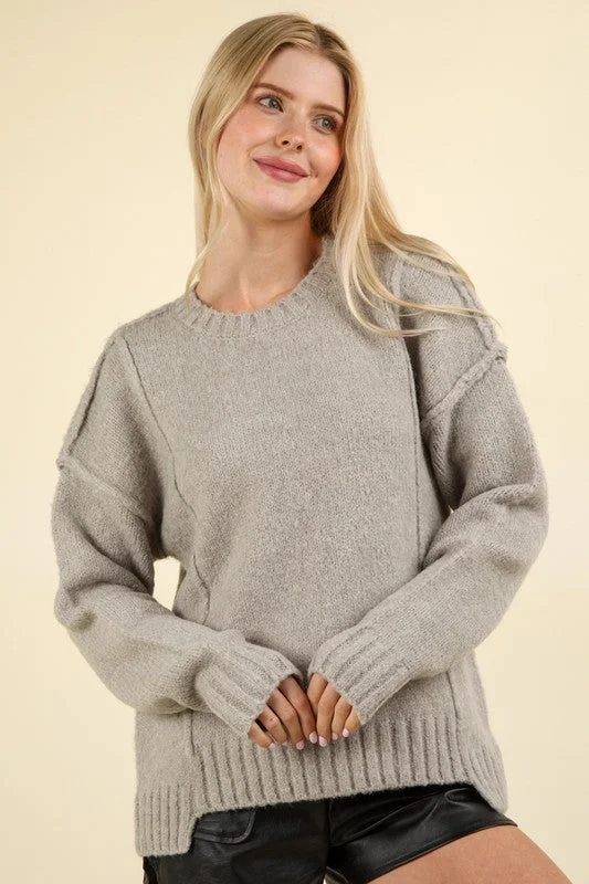 Off - Shoulder Sweaters for Sexy Look -Fuzzy Oversized Knit Sweater