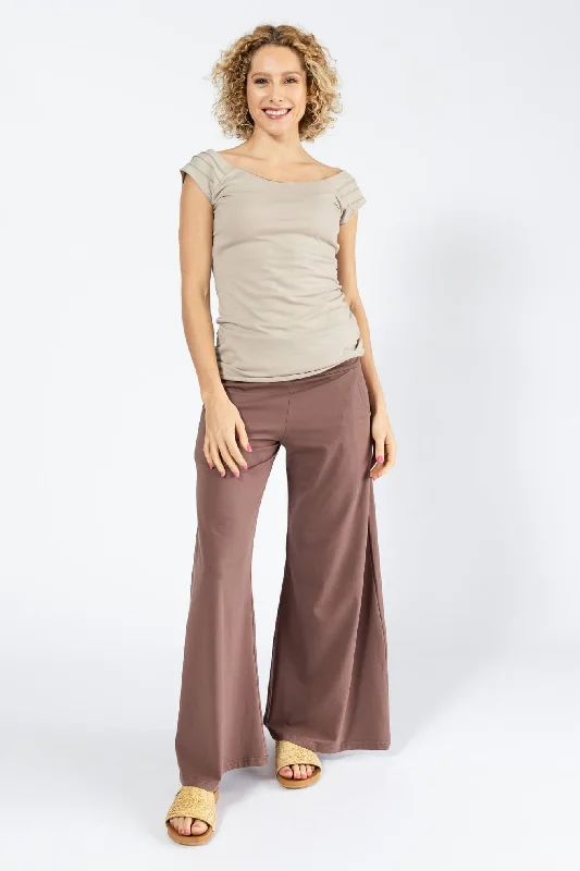 Blue Wide Leg Pants for Classic -Freedom Pants - Dusty Mauve