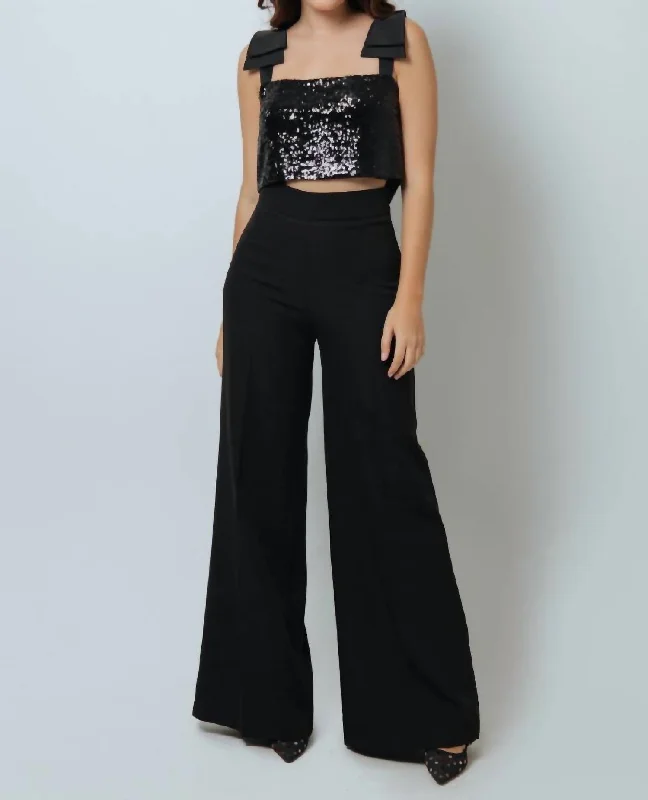 Wide Leg Pants for Beach Trips -Dione Wide Leg Pants In Ocre