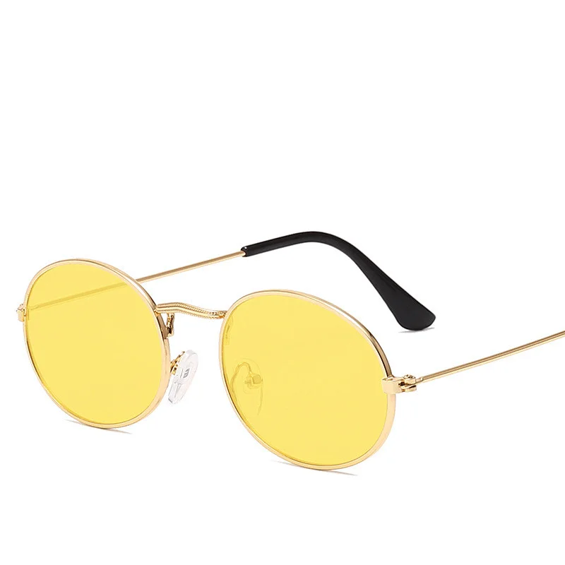 Oval Glasses for Graceful Look -New Trend Retro round Frame Sunglasses Fashion Men and Women Sunglasses Metal Water Drop Oval Sunglasses